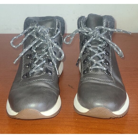 KHOMBU Women's Ankle Boots Clara All-Weather Shoes Gray Lace-Up Nice! - Picture 7 of 10